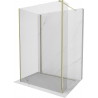 Mexen Kioto sprchová stěna Walk-in 125 x 70 x 30 cm, transparentní, zlatá - 800-125-070-221-50-00-030