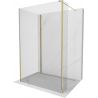 Mexen Kioto sprchová stěna Walk-in 140 x 85 x 30 cm, transparentní, zlatá - 800-140-085-221-50-00-030