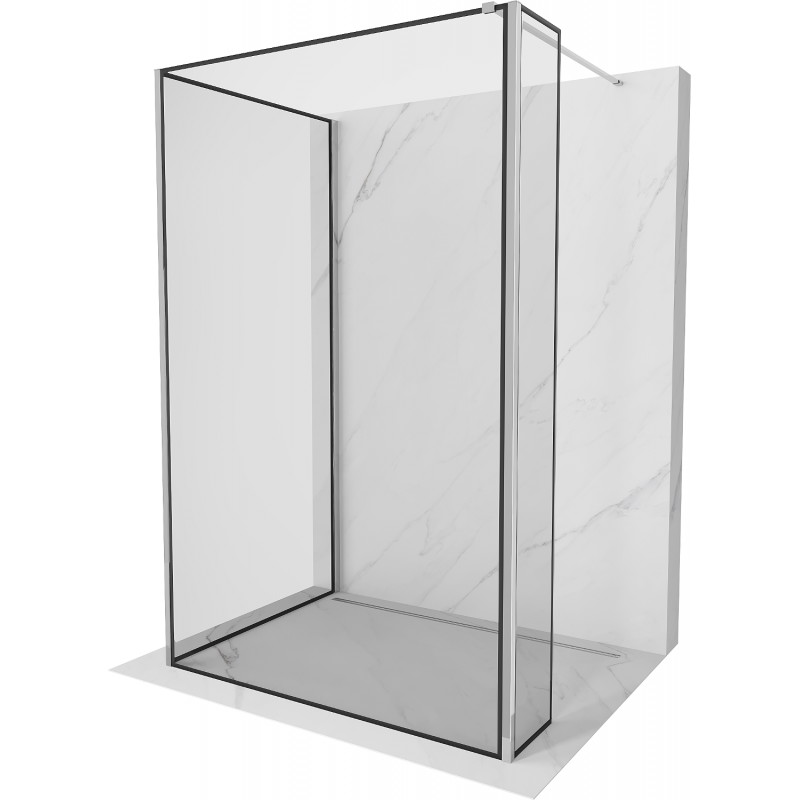 Mexen Kioto sprchová stěna Walk-in 140 x 80 x 30 cm, černý vzor, chrom - 800-140-080-221-01-70-030