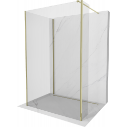 Mexen Kioto sprchová stěna Walk-in 90 x 85 x 40 cm, transparentní, zlatá - 800-090-085-221-50-00-040