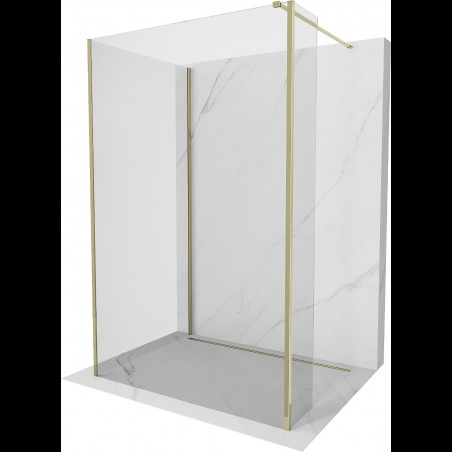 Mexen Kioto sprchová stěna Walk-in 125 x 85 x 40 cm, transparentní, zlatá - 800-125-085-221-50-00-040