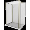 Mexen Kioto sprchová stěna Walk-in 130 x 100 x 40 cm, černý vzor, zlatě kartáčovaný - 800-130-100-221-55-70-040