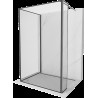 Mexen Kioto sprchová stěna Walk-in 100 x 80 x 30 cm, černý vzor, gun gray kartáčovaný - 800-100-080-221-66-70-030