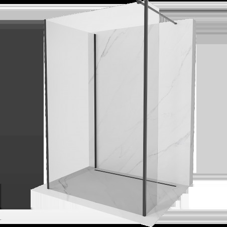 Mexen Kioto sprchová stěna Walk-in 95 x 90 x 30 cm, transparentní, černá - 800-095-090-221-70-00-030