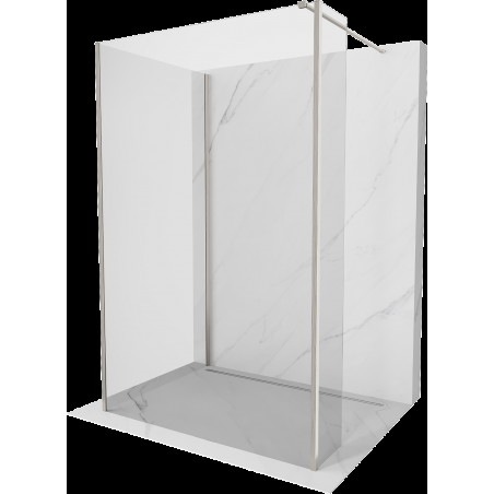 Mexen Kioto sprchová stěna Walk-in 110 x 75 x 30 cm, transparentní, kartáčovaný nikl - 800-110-075-221-97-00-030