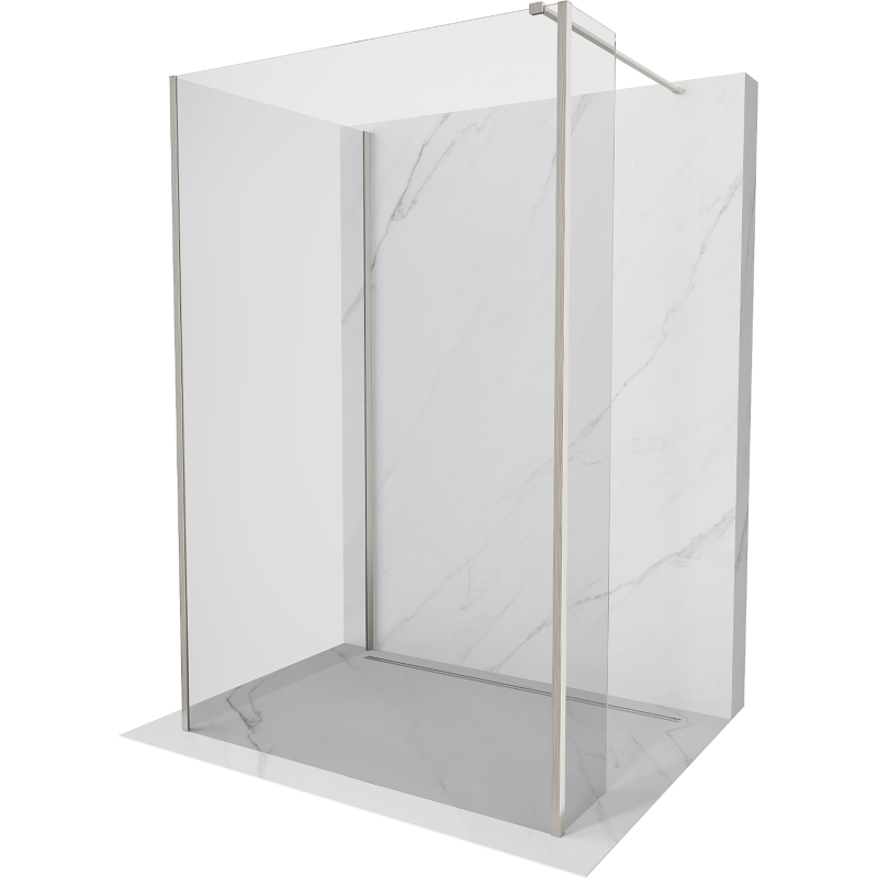 Mexen Kioto sprchová stěna Walk-in 110 x 80 x 30 cm, transparentní, kartáčovaný nikl - 800-110-080-221-97-00-030