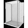 Mexen Kioto sprchová stěna Walk-in 100 x 80 x 30 cm, černý vzor, kartáčovaný nikl - 800-100-080-221-97-70-030