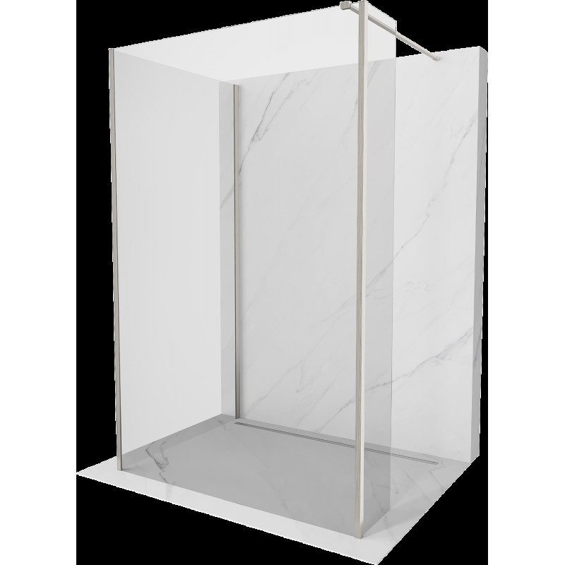 Mexen Kioto sprchová stěna Walk-in 120 x 110 x 30 cm, transparentní, kartáčovaný nikl - 800-120-110-221-97-00-030