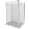 Mexen Kioto sprchová stěna Walk-in 135 x 70 x 40 cm, transparentní, kartáčovaný nikl - 800-135-070-221-97-00-040