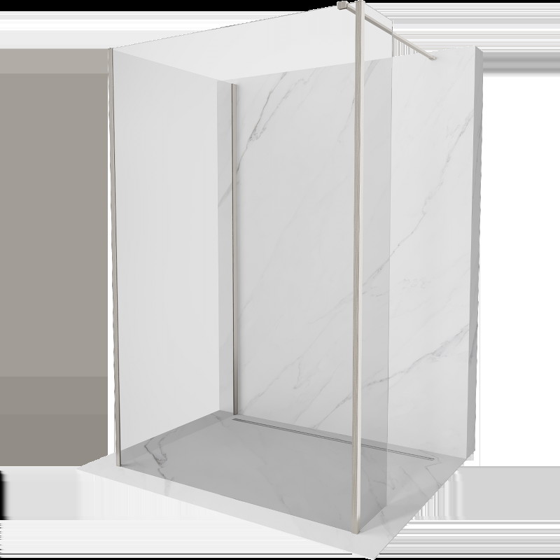 Mexen Kioto sprchová stěna Walk-in 140 x 80 x 40 cm, transparentní, broušený nikl - 800-140-080-221-97-00-040