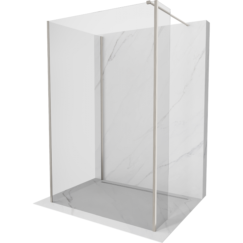 Mexen Kioto sprchová stěna Walk-in 95 x 90 x 40 cm, transparentní, kartáčovaný nikl - 800-095-090-221-97-00-040