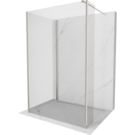 Mexen Kioto sprchová stěna Walk-in 130 x 105 x 40 cm, transparentní, kartáčovaný nikl - 800-130-105-221-97-00-040