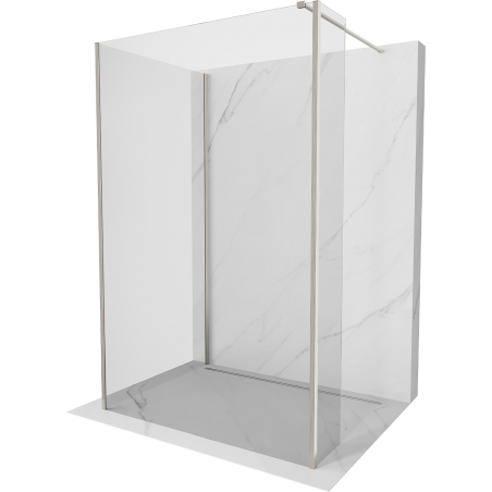 Mexen Kioto sprchová zástěna Walk-in 120 x 110 x 40 cm, transparentní, kartáčovaný nikl - 800-120-110-221-97-00-040