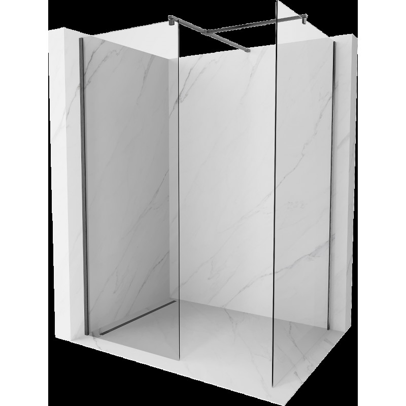 Mexen Kioto sprchová stěna Walk-in 140 x 95 cm, transparentní, gun gray kartáčovaný - 800-140-202-66-00-095