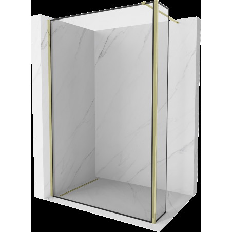 Mexen Kioto sprchová stěna Walk-in 150 x 30 cm, černý vzor, zlatá - 800-150-212-50-70-030