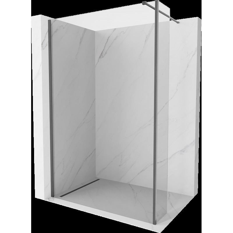 Mexen Kioto sprchová stěna Walk-in 95 x 30 cm, transparentní, kartáčovaný gun gray - 800-095-212-66-00-030