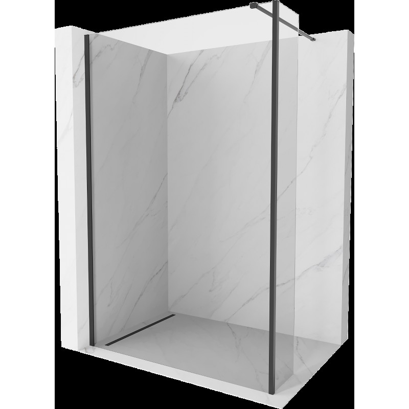 Mexen Kioto sprchová stěna Walk-in 90 x 30 cm, transparentní, černá - 800-090-212-70-00-030