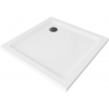 Mexen Flat čtvercová vanička do sprchového kout slim 100 x 100 cm, Bílá, sifon Černá - 40101010B