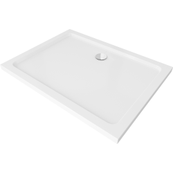 Mexen Flat obdélníková vanička do sprchového koutu slim 120 x 100 cm, Bílá, sifon Chromovaná - 40101012