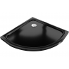 Mexen Flat polokulatá vanička do sprchového koutu slim 90 x 90 cm, Černá, sifon Chromovaná - 41709090