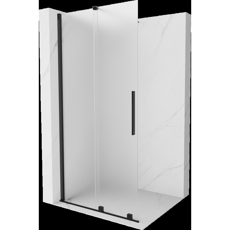 Mexen Velar sprchový kout slidovací Walk-in 120 x 200 cm, matné sklo 8 mm, černé - 871-120-000-33-70