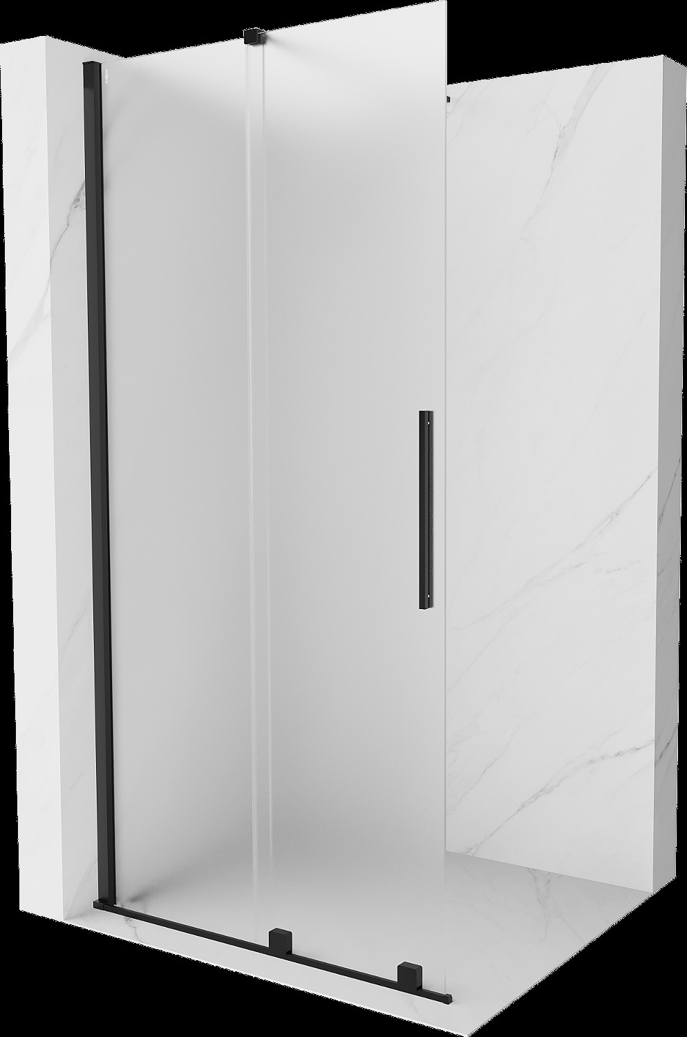 Mexen Velar sprchový kout slidovací Walk-in 120 x 200 cm, matné sklo 8 mm, černé - 871-120-000-33-70