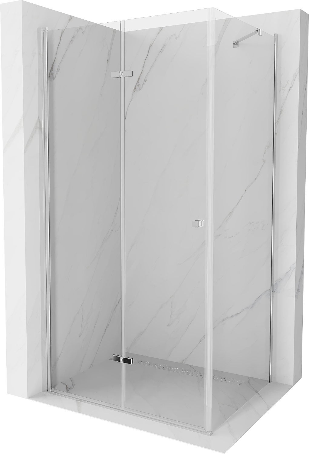 Mexen Lima skládací sprchový kout 115 x 80 cm, Průhledné, Chromovaná - 856-115-080-01-00