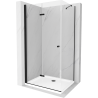 Mexen Lima skládací sprchový kout 100 x 120 cm, Průhledné, Černá + sprchová vanička Flat, Bílá - 856-100-120-70-00-4010B