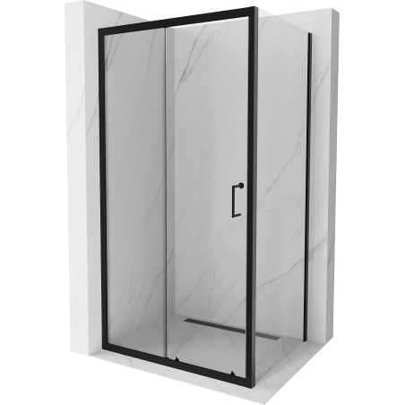 Mexen Apia rozsouvací sprchový kout 105 x 100 cm, Průhledné, Černá - 840-105-100-70-00