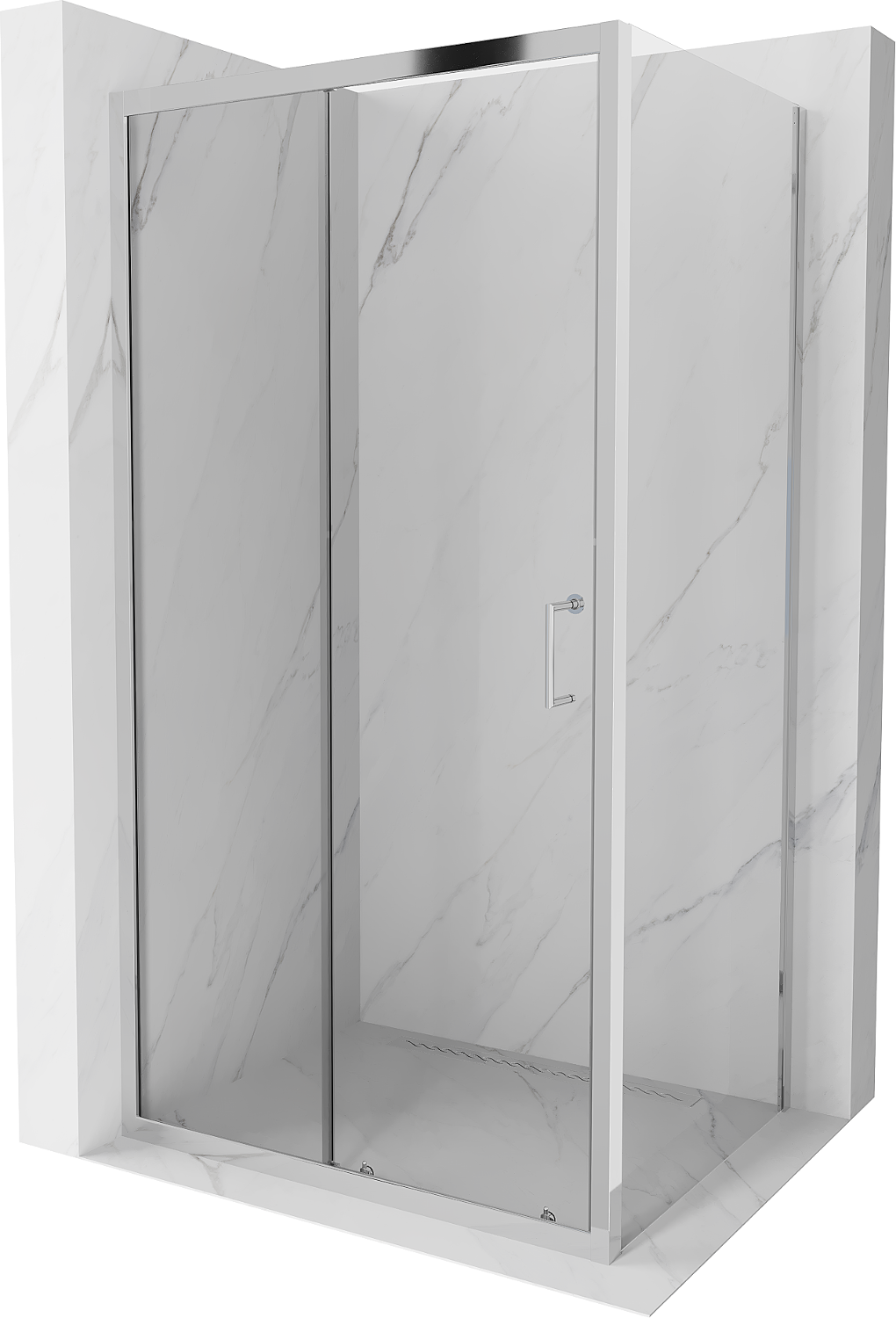 Mexen Apia rozsouvací sprchový kout 135 x 70 cm, Průhledné, Chromovaná - 840-135-070-01-00