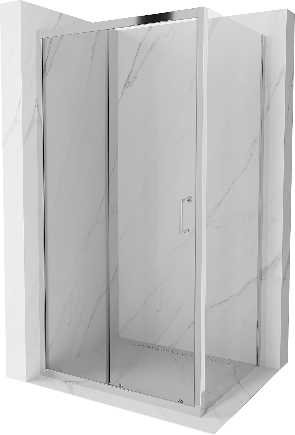 Mexen Apia rozsouvací sprchový kout 130 x 70 cm, Průhledné, Chromovaná - 840-130-070-01-00