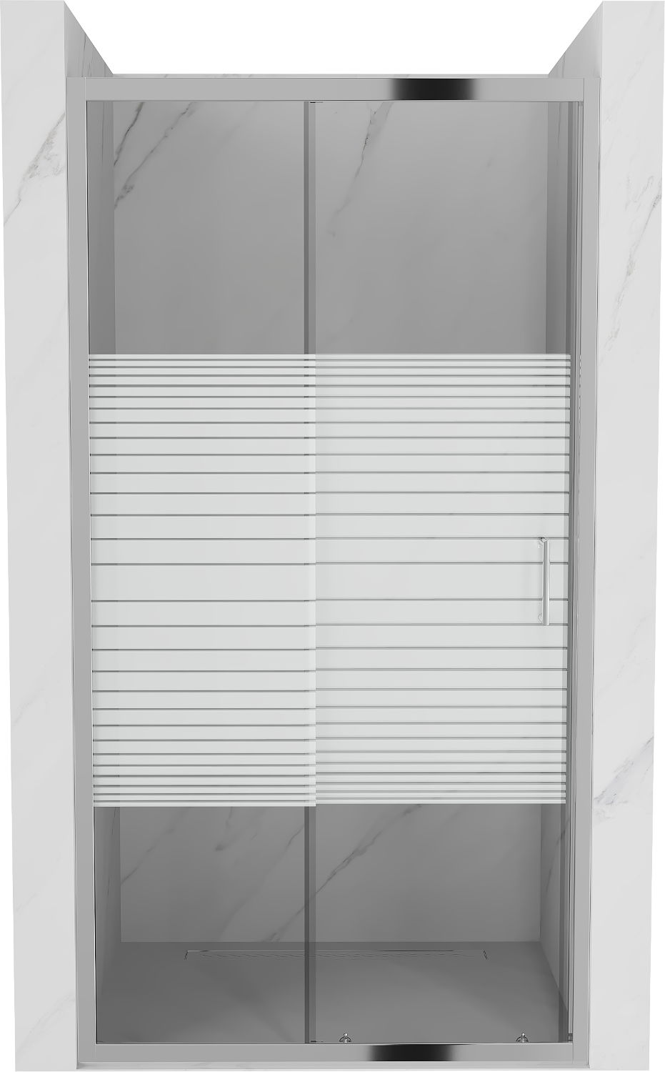 Mexen Apia rozsouvací sprchové dveře 150 cm, Pruhy, Chromovaná - 845-150-000-01-20