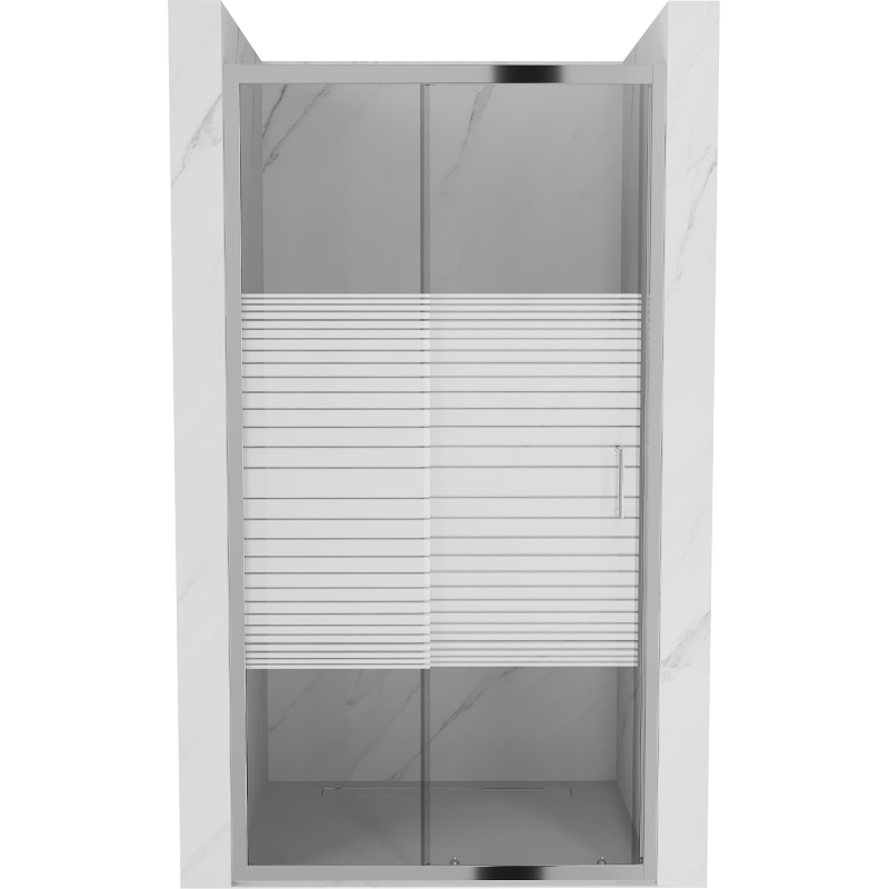 Mexen Apia rozsouvací sprchové dveře 135 cm, Pruhy, Chromovaná - 845-135-000-01-20