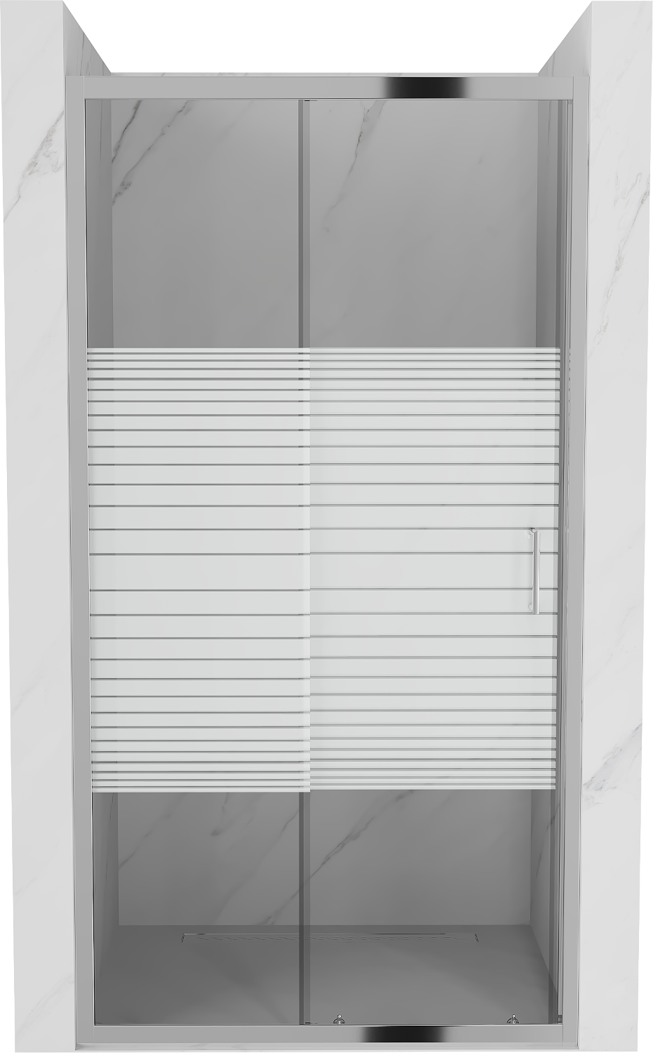 Mexen Apia rozsouvací sprchové dveře 135 cm, Pruhy, Chromovaná - 845-135-000-01-20