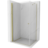 Mexen Pretoria sprchový kout s otočnými dveřmi 90 x 70 cm, Průhledné, Zlatá - 852-090-070-50-00