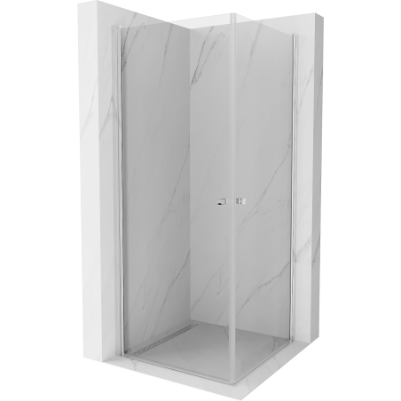 Mexen Pretoria Duo sprchový kout s otočnými dveřmi 80 x 80 cm, Průhledné, Chromovaná - 852-080-080-02-00