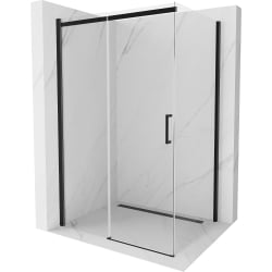 Mexen Omega rozsouvací sprchový kout 140 x 90 cm, Průhledné, Černá - 825-140-090-70-00