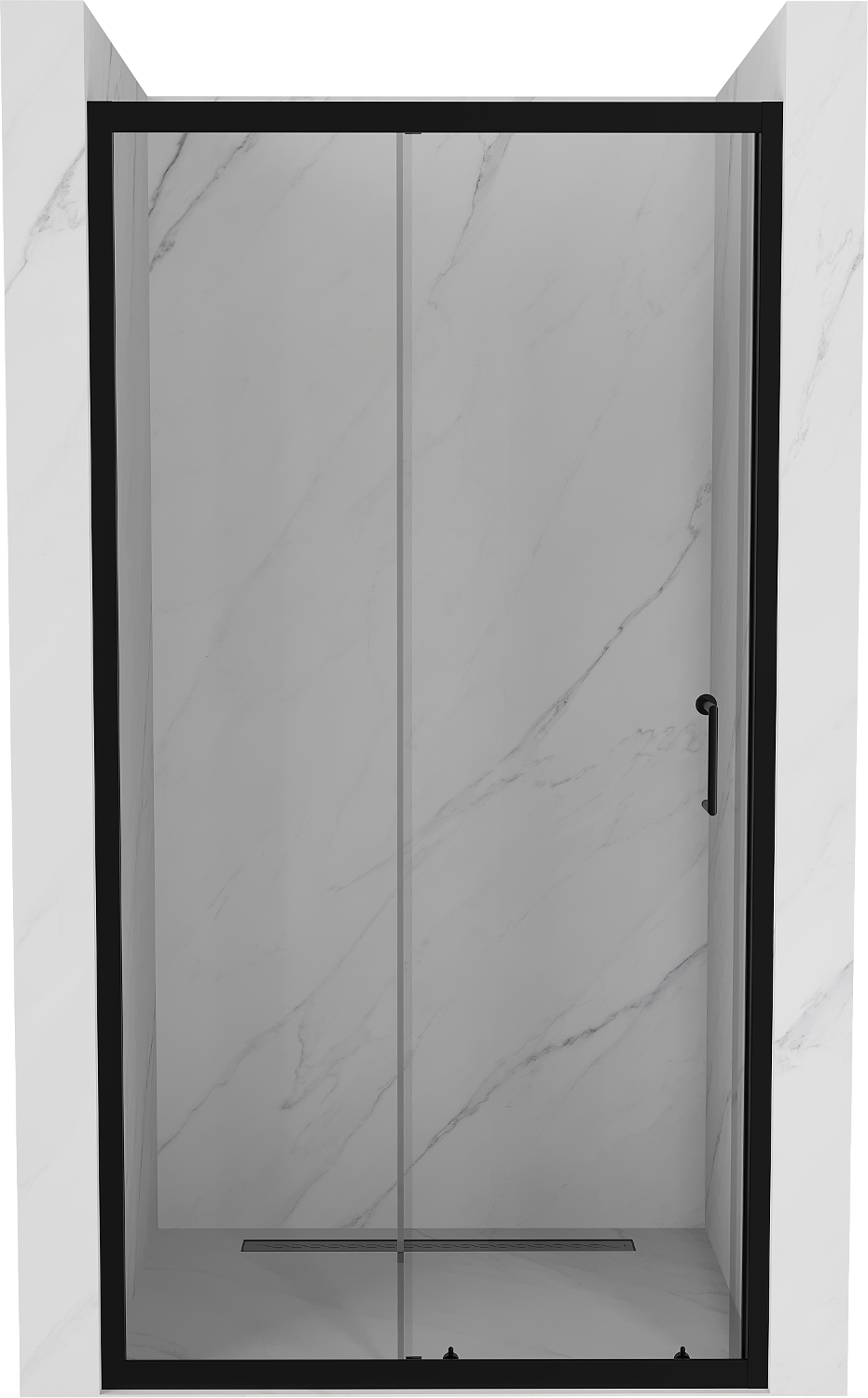 Mexen Apia rozsouvací sprchové dveře 120 cm, Průhledné, Černá - 845-120-000-70-00