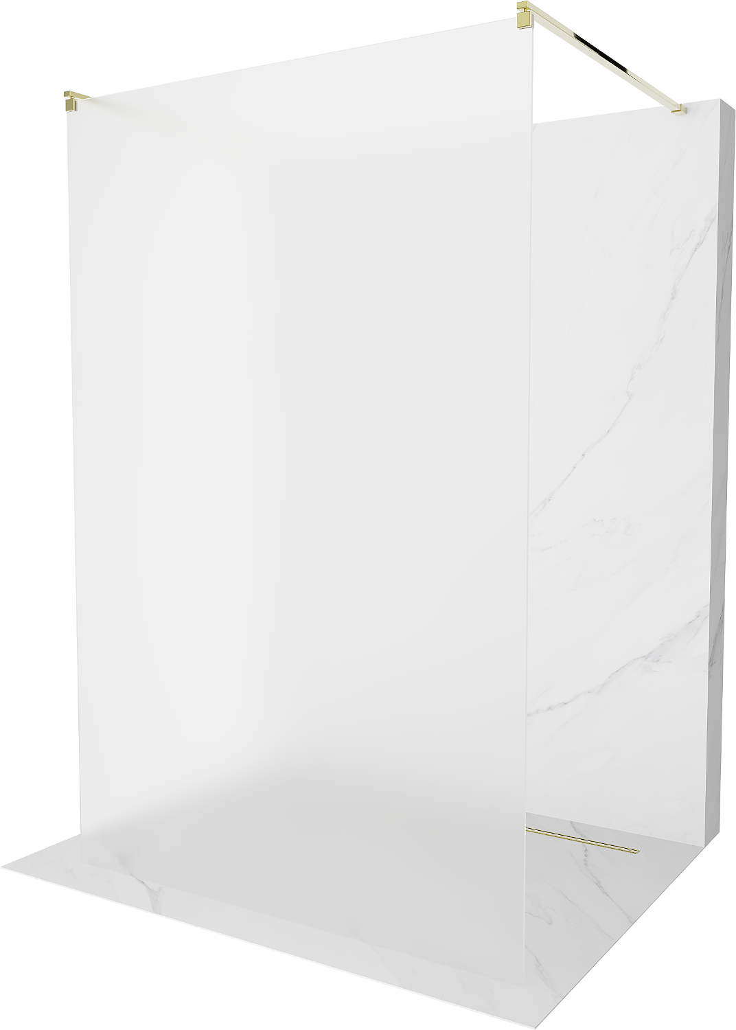 Mexen Kioto volně stojící sprchová zástěna 110 x 200 cm, Vzor jinovatky 8 mm, Zlatá - 800-110-002-50-30