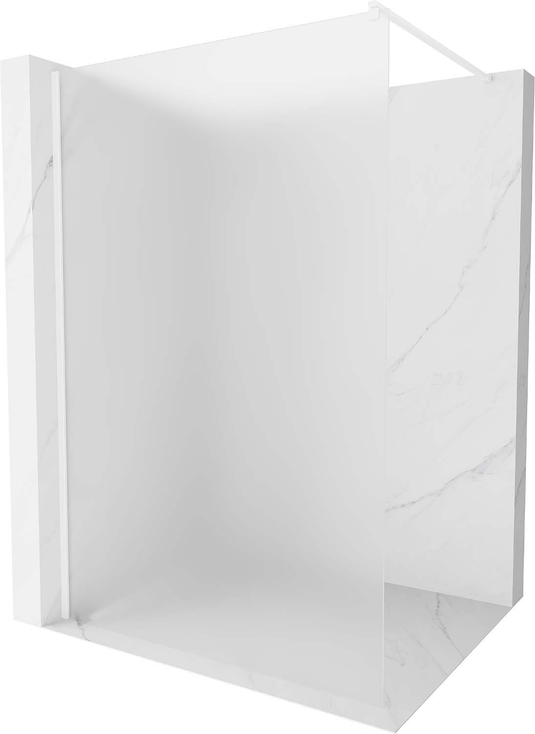 Mexen Kioto sprchová zástěna 100 x 200 cm, Vzor jinovatky 8 mm, Bílá - 800-100-101-20-30