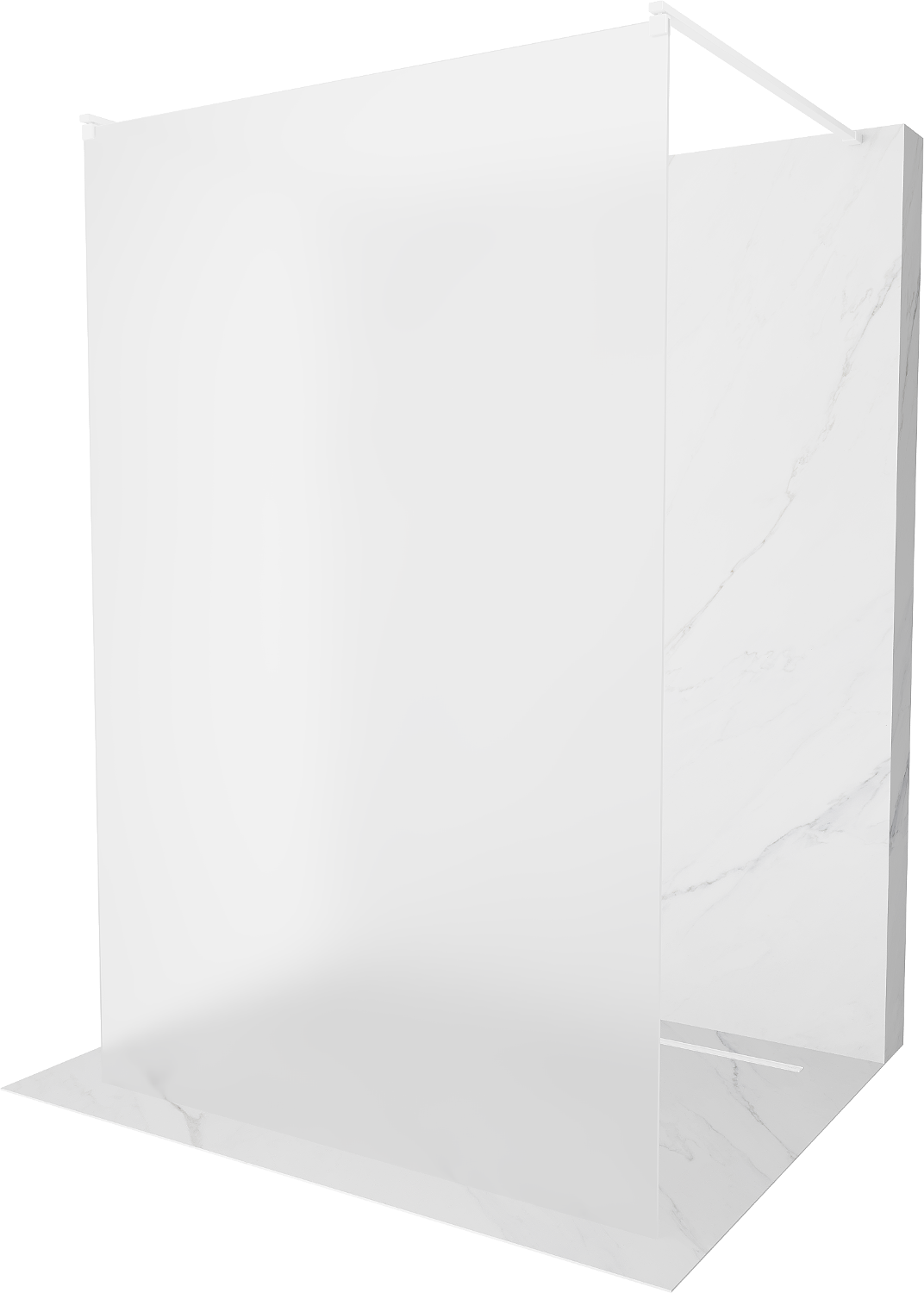 Mexen Kioto volně stojící sprchová zástěna 100 x 200 cm, Vzor jinovatky 8 mm, Bílá - 800-100-002-20-30