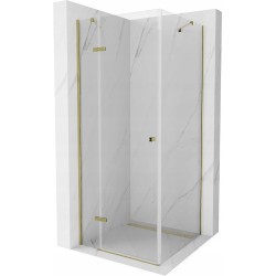 Mexen Roma sprchový kout s otočnými dveřmi 70 x 70 cm, Průhledné, Zlatá - 854-070-070-50-00