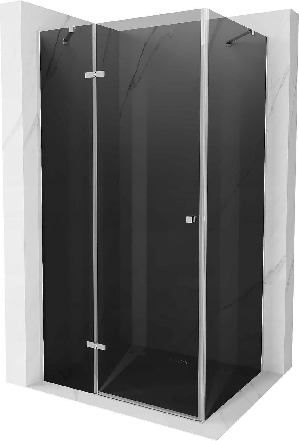 Mexen Roma sprchový kout s otočnými dveřmi 100 x 80 cm, Grafitově černá, Chromovaná - 854-100-080-01-40