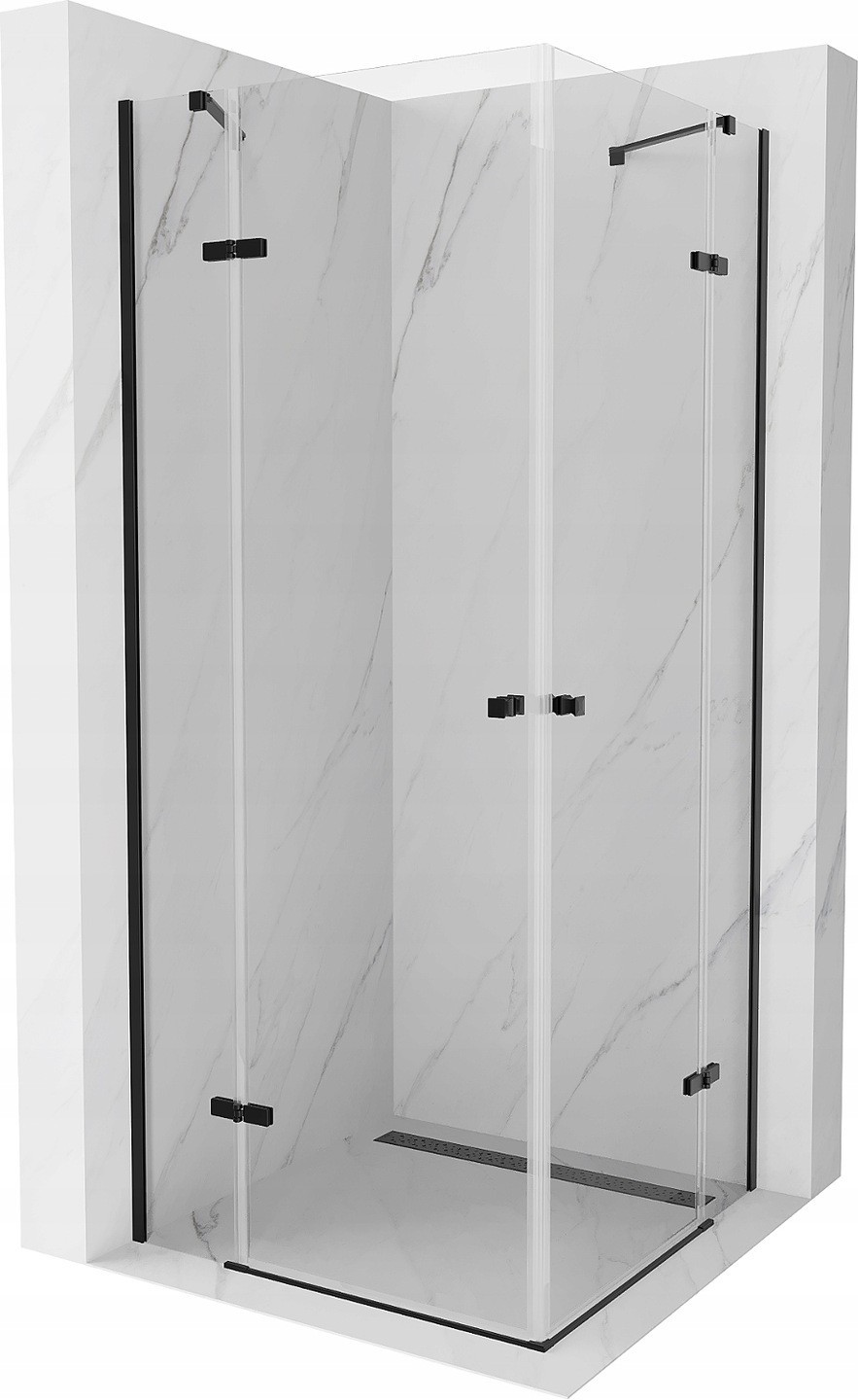 Mexen Roma Duo sprchový kout s otočnými dveřmi 90 x 90 cm, Průhledné, Černá - 854-090-090-70-00-02