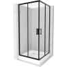 Mexen Rio čtvercový sprchový kout 90 x 90 cm, Průhledné, Černá + sprchová vanička Rio, Bílá - 860-090-090-70-00-4510