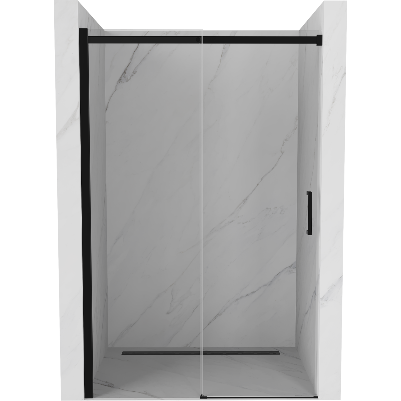 Mexen Omega rozsouvací sprchové dveře 160 cm, Průhledné, Černá - 825-160-000-70-00