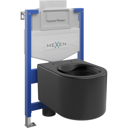 Mexen WC podomítkový set Felix XS-U stojan s WC mísou Sofia, Matná černá - 6853354XX85