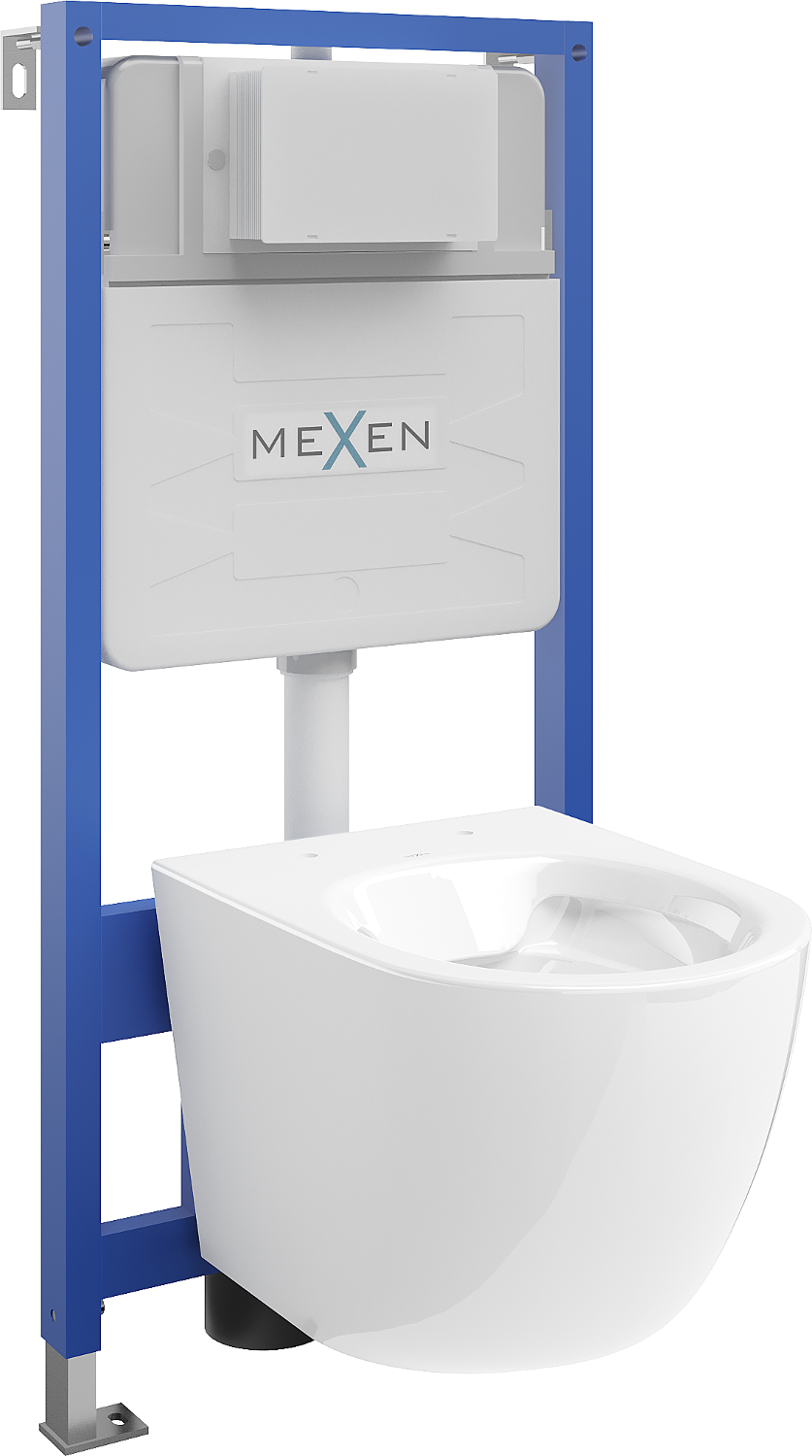 Mexen WC podomítkový set Felix Slim stojan s WC mísou Lena, Bílá - 6103322XX00