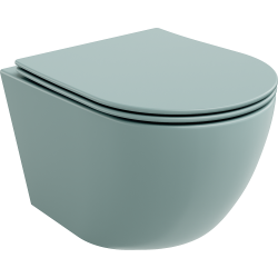 Mexen Lena WC mísa Rimless s pomalu klesajícím sedátkem slim, duroplast, světle zelená mat - 30224048