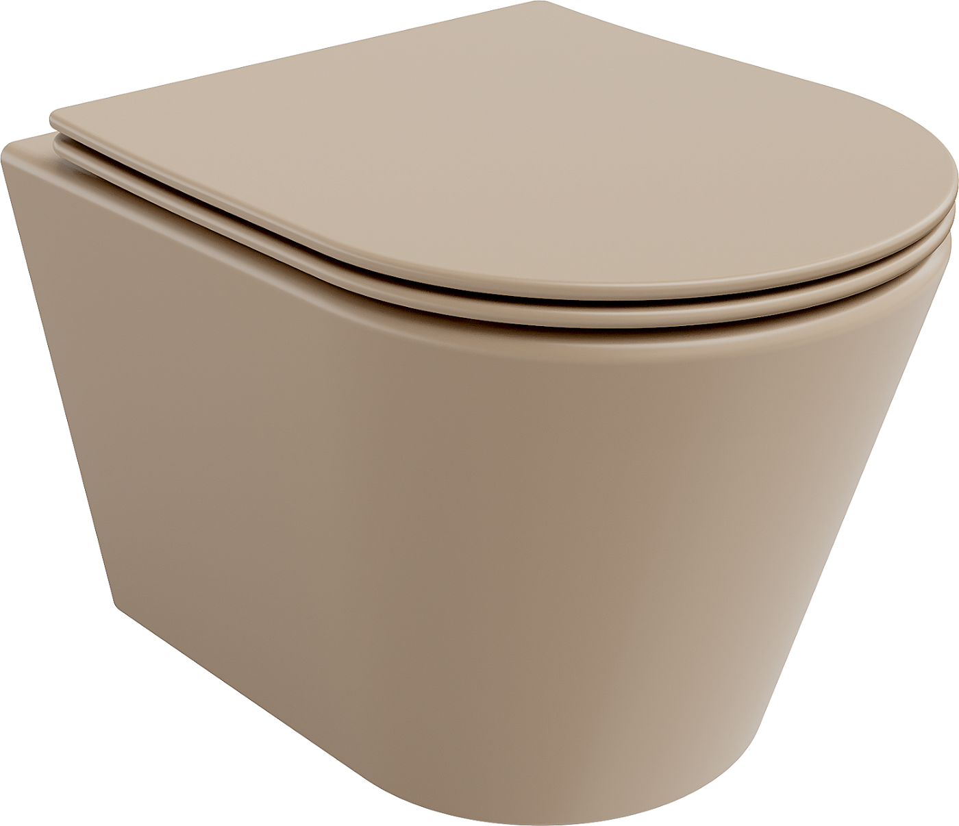 Mexen Rico WC mísa Rimless s pomalu padající deskou slim, duroplast, matná cappuccino - 30724064